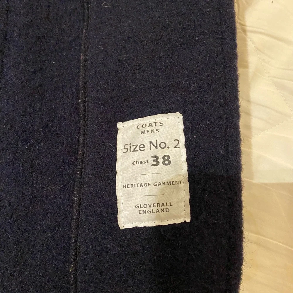 Gloverall Navy Blue Hooded Duffle Pea Coat
